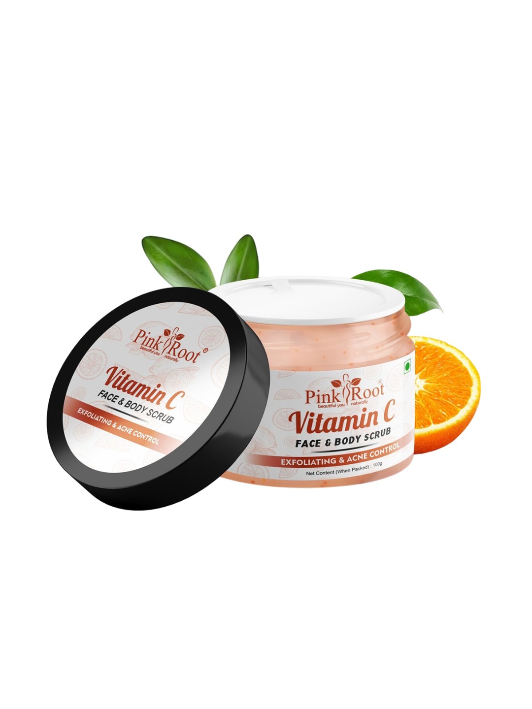

Pink Root Vitamin C Face & Body Scrub For Exfoliating & Acne Control - 100 g, Peach