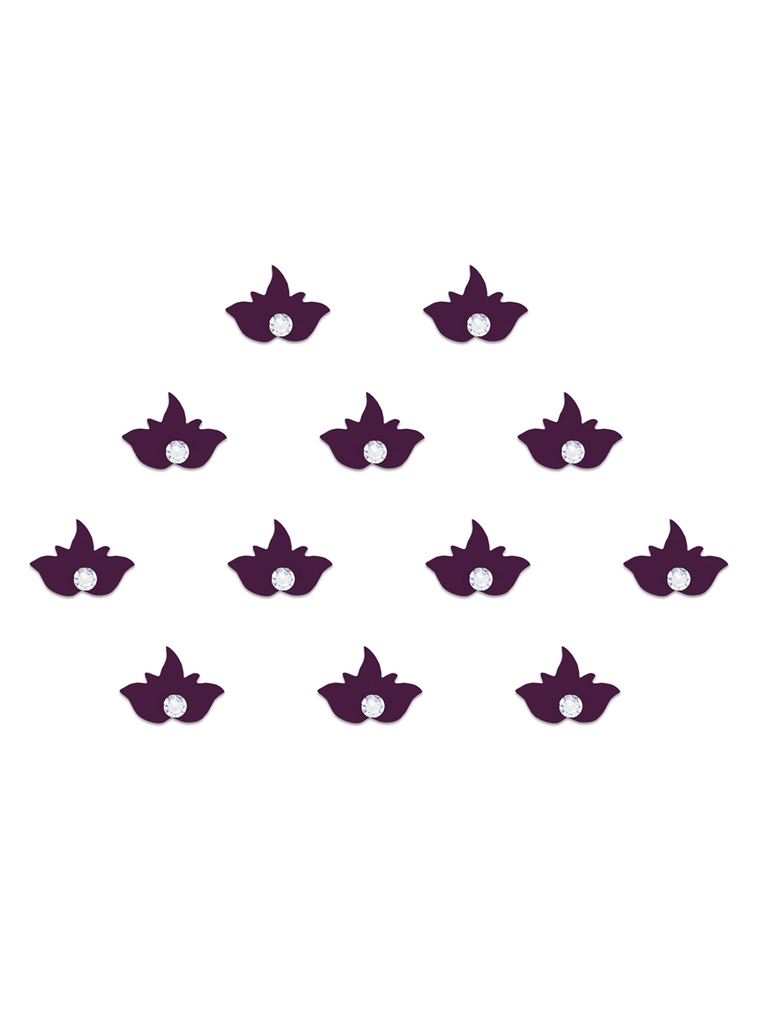 

Comet Busters Embellished Traditional Designer Bindi 12 Pcs, Purple