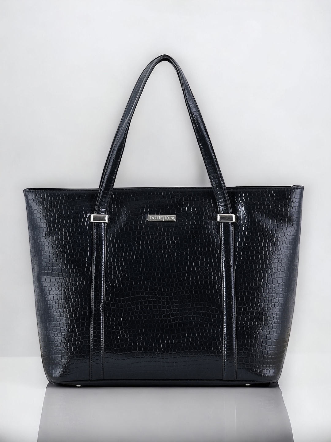

Toteteca Textured Structured Handheld Bag, Black