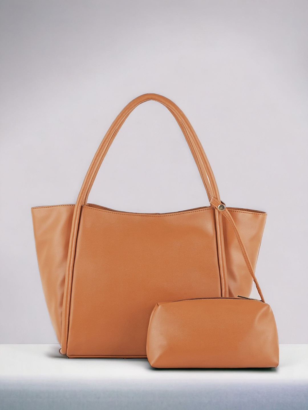 

Toteteca Textured Oversized Structured Shoulder Bag, Brown
