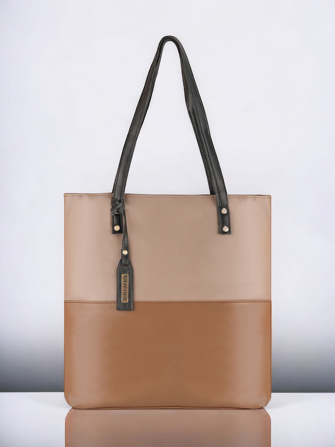 

Toteteca Colourblocked Shopper Tote Bag, Beige
