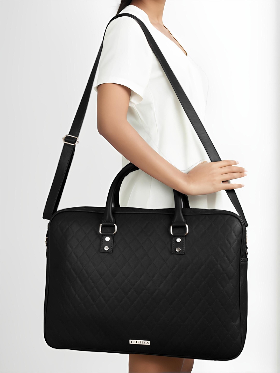 

Toteteca Unisex Textured Laptop Bag, Black