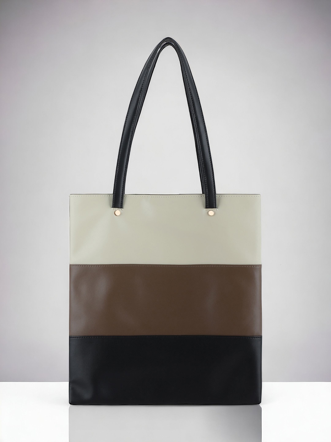 

Toteteca Colourblocked Oversized Shopper Tote Bag, Black