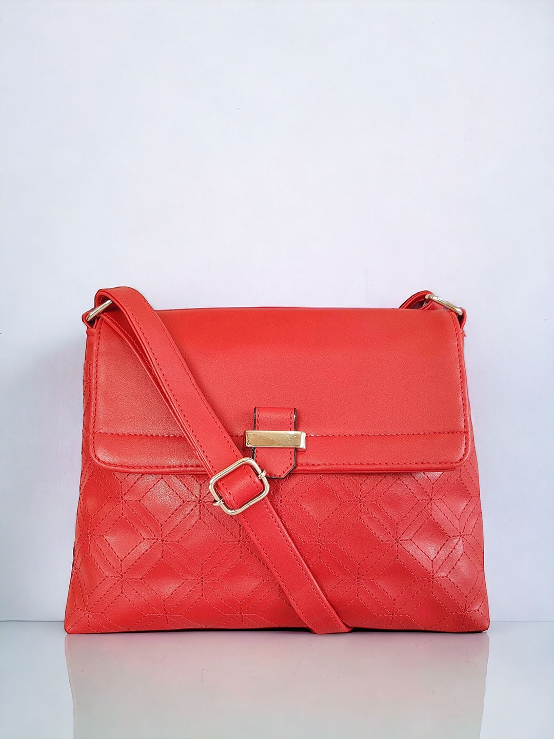 

Toteteca PU Structured Sling Bag, Red