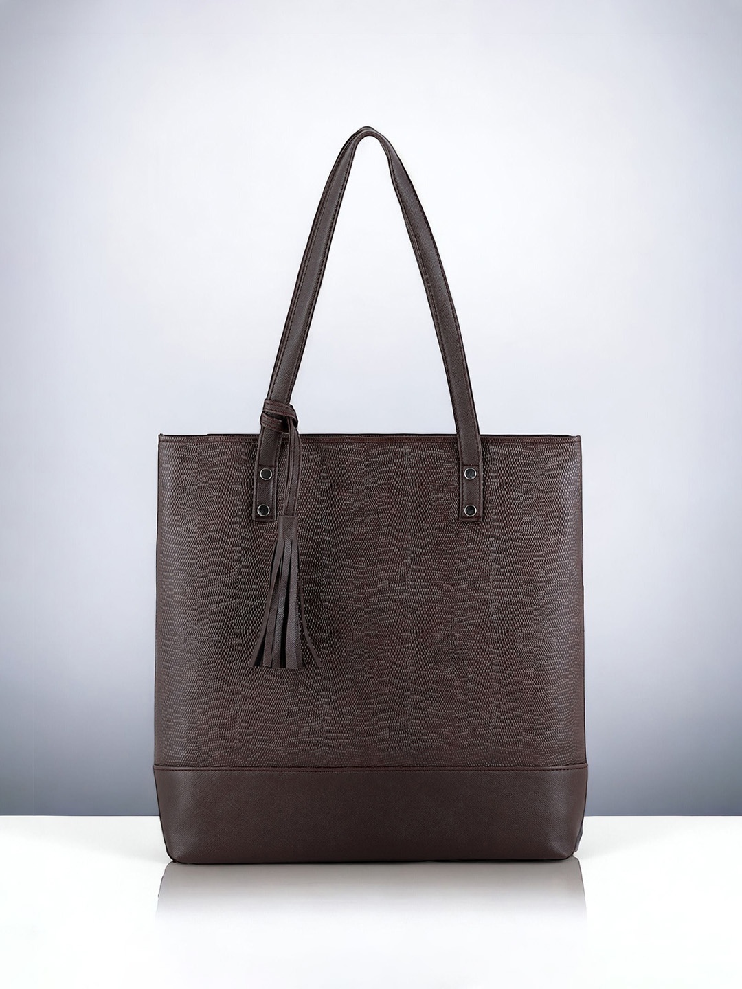 

Toteteca Oversized Shopper Tote Bag with Tasselled, Brown