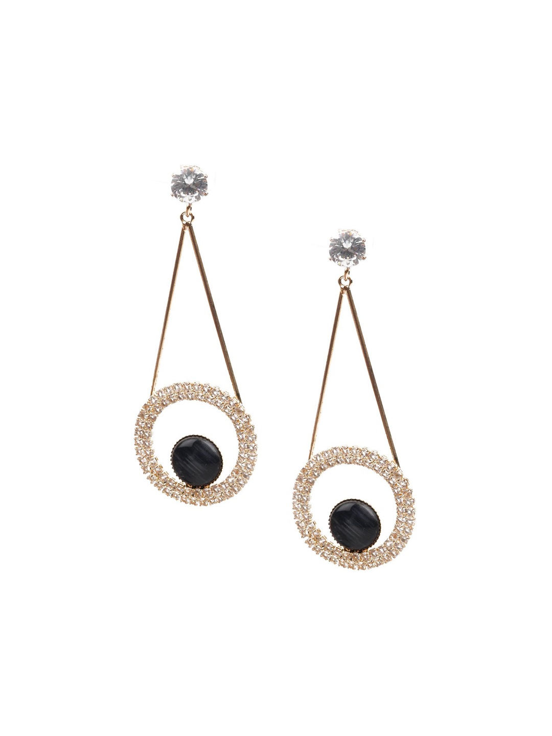 

ODETTE Gold-Plated Contemporary Drop Earrings