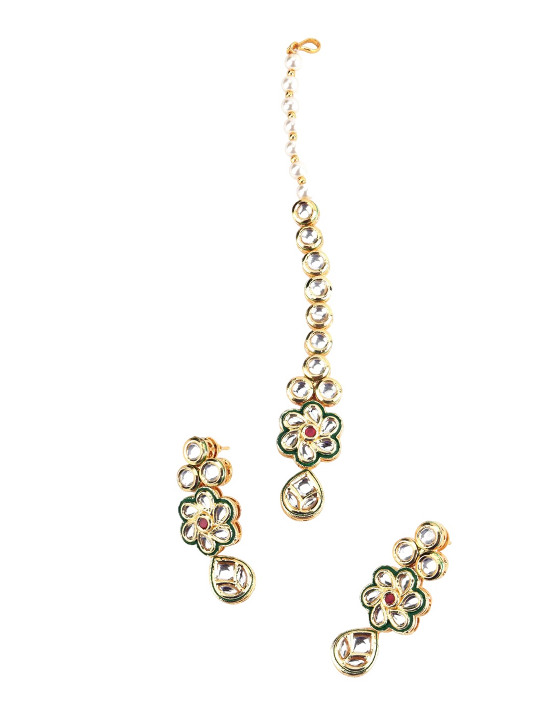 

ODETTE Gold-Plated Kundan Studded Drop Earrings