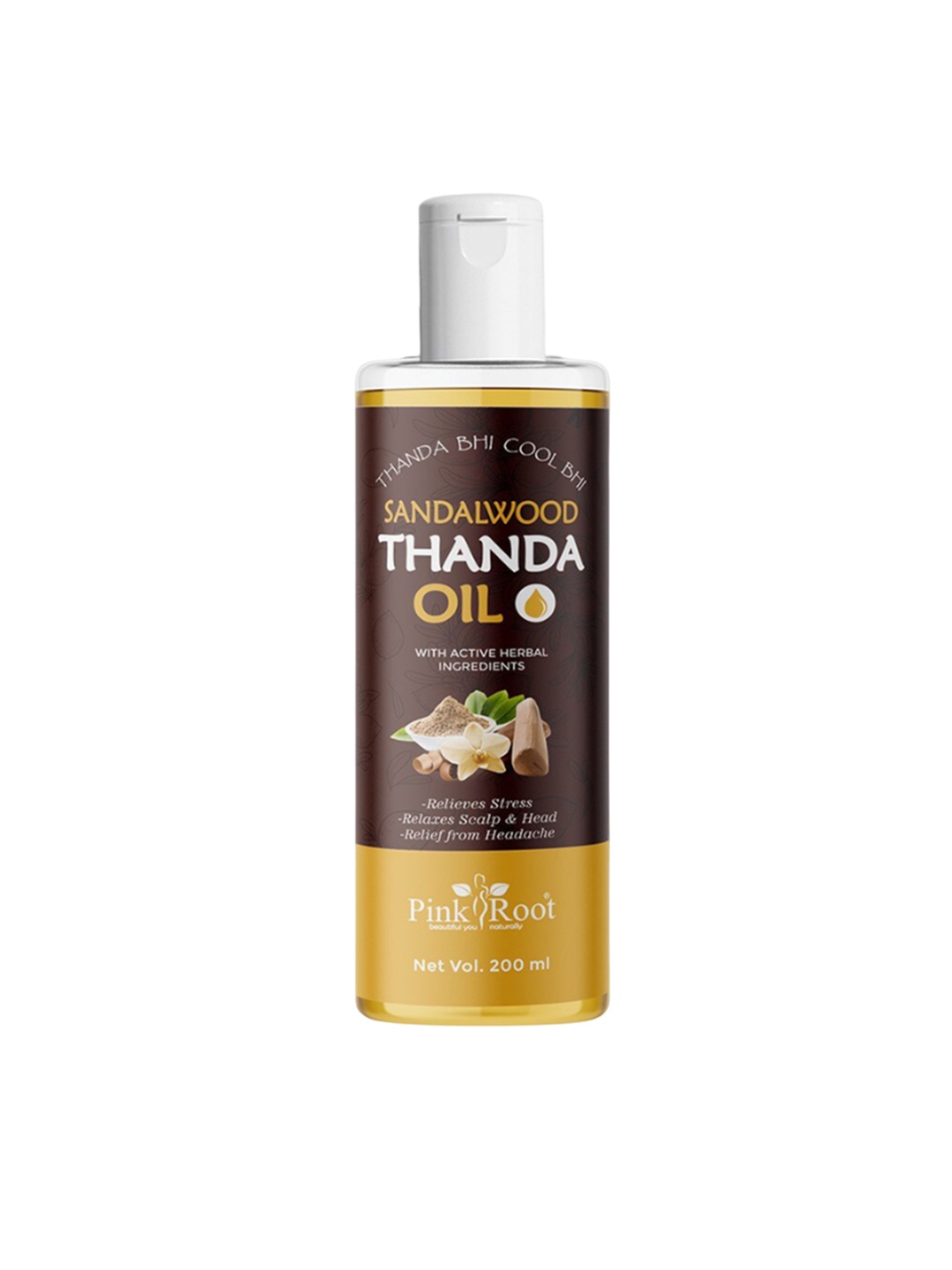 

Pink Root Sandalwood Thanda Cool & Refreshing Hair Oil - 200 ml, Brown