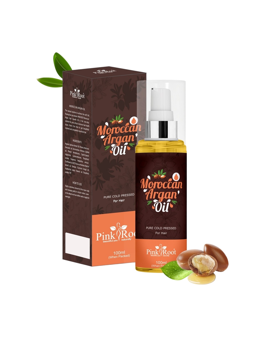 

Pink Root Moroccan Argan Oil For Frizz Hair - 100ml, Brown