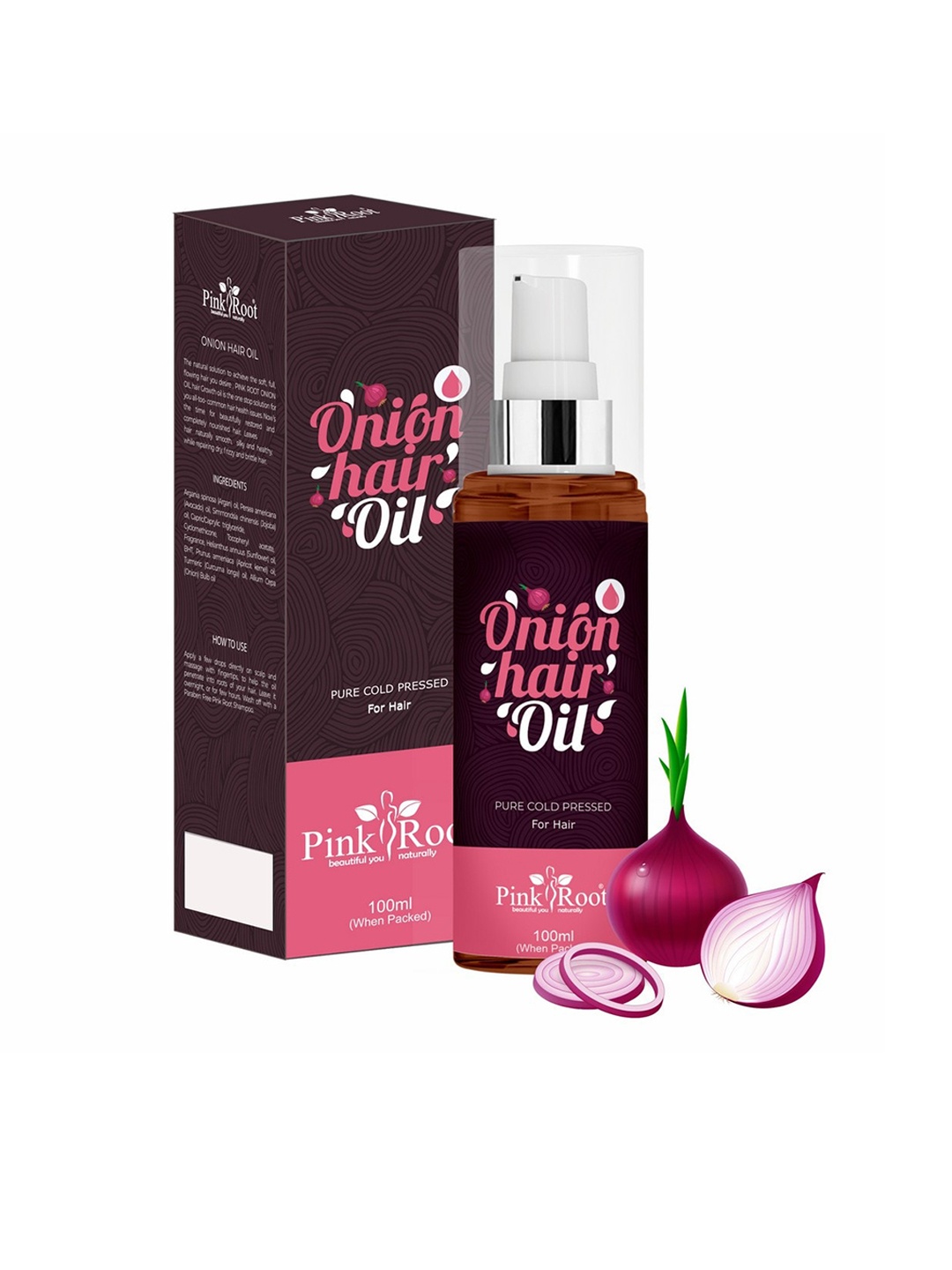 

Pink Root Onion Hair Oil - 100ml, Black