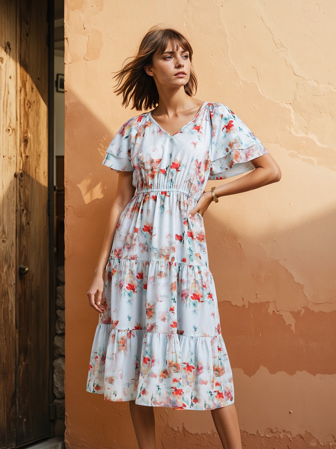 

H&M Floral Print Dress, Blue