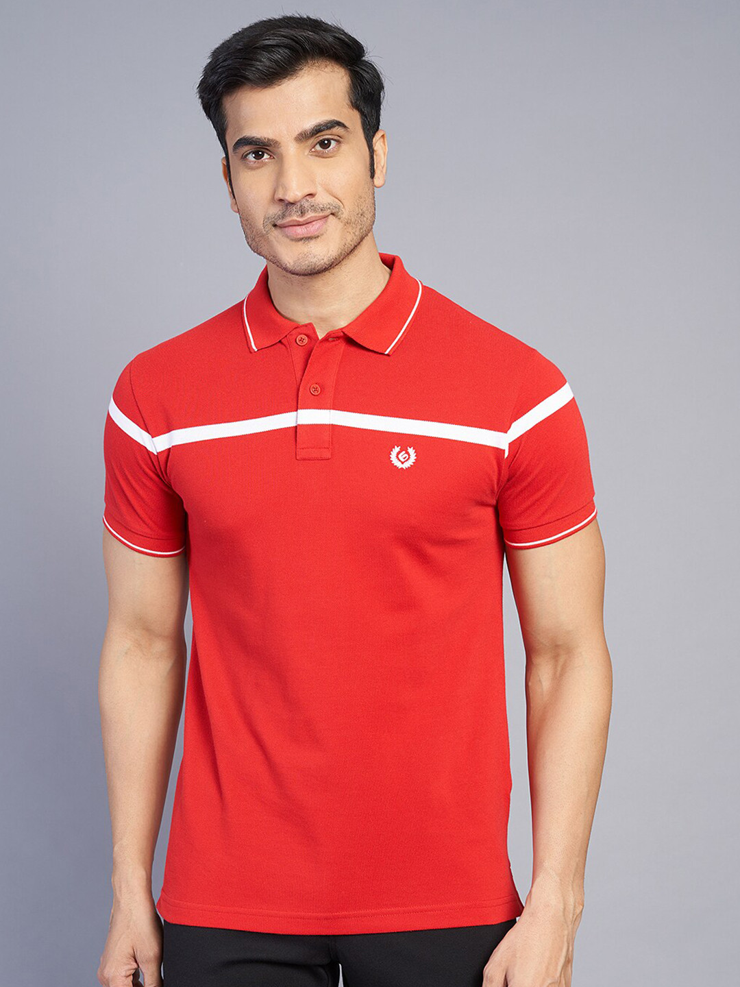 

Greenfibre Polo Collar Slim Fit T-shirt, Red