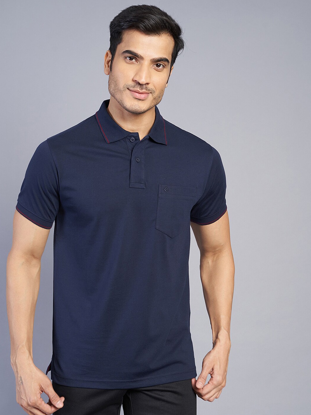 

Greenfibre Polo Collar Slim Fit T-shirt, Navy blue