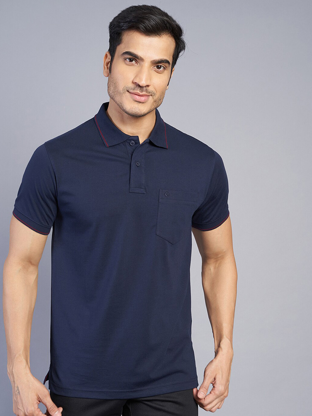 

Greenfibre Polo Collar Slim Fit T-shirt, Navy blue