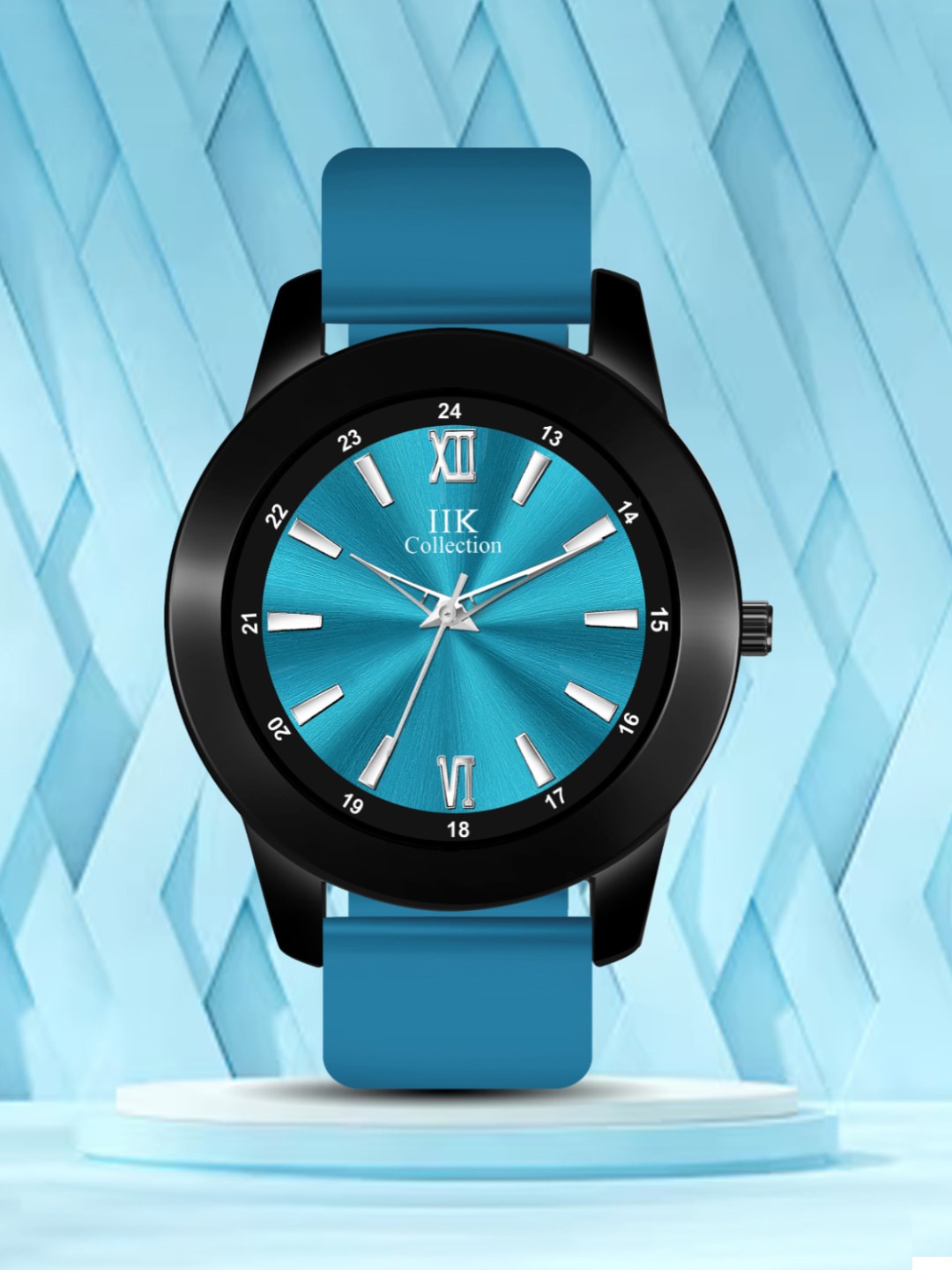 

IIK COLLECTION Men Round Dial Adjustable Flexible Silicon Strap Watch, Sea green