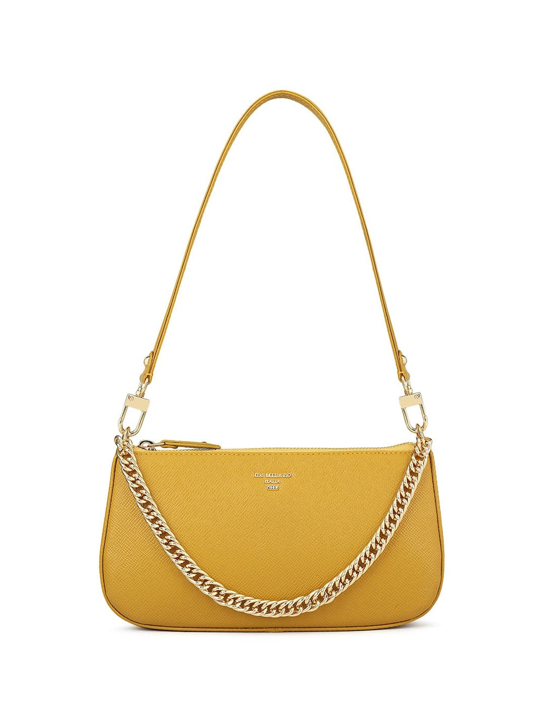 

Da Milano Leather Structured Shoulder Bag, Mustard