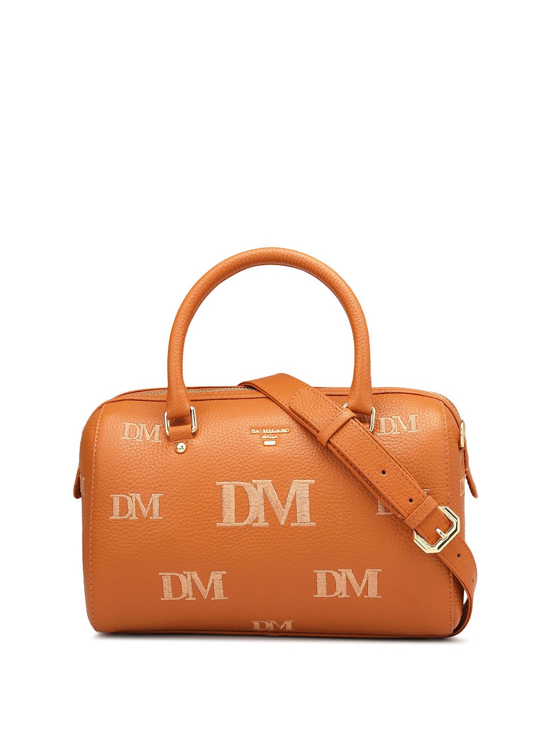 

Da Milano Leather Structured Handheld Bag, Orange