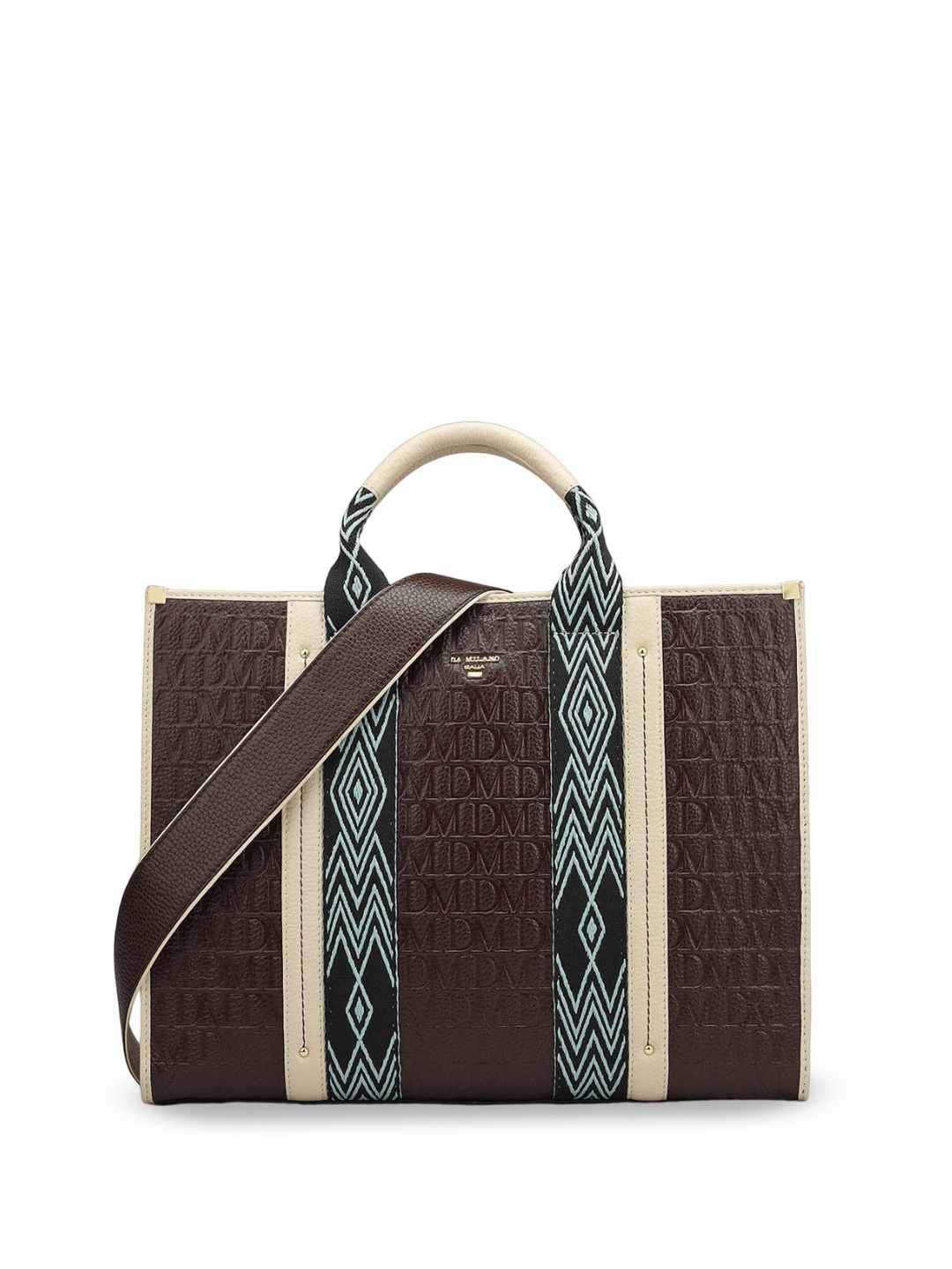 

Da Milano Textured Leather Structured Handheld Bag, Brown