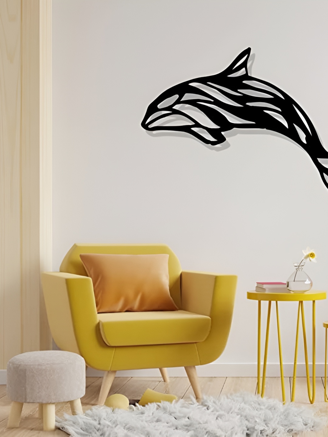 

ARTROOMS Black Dolphins Metal Wall Hanging