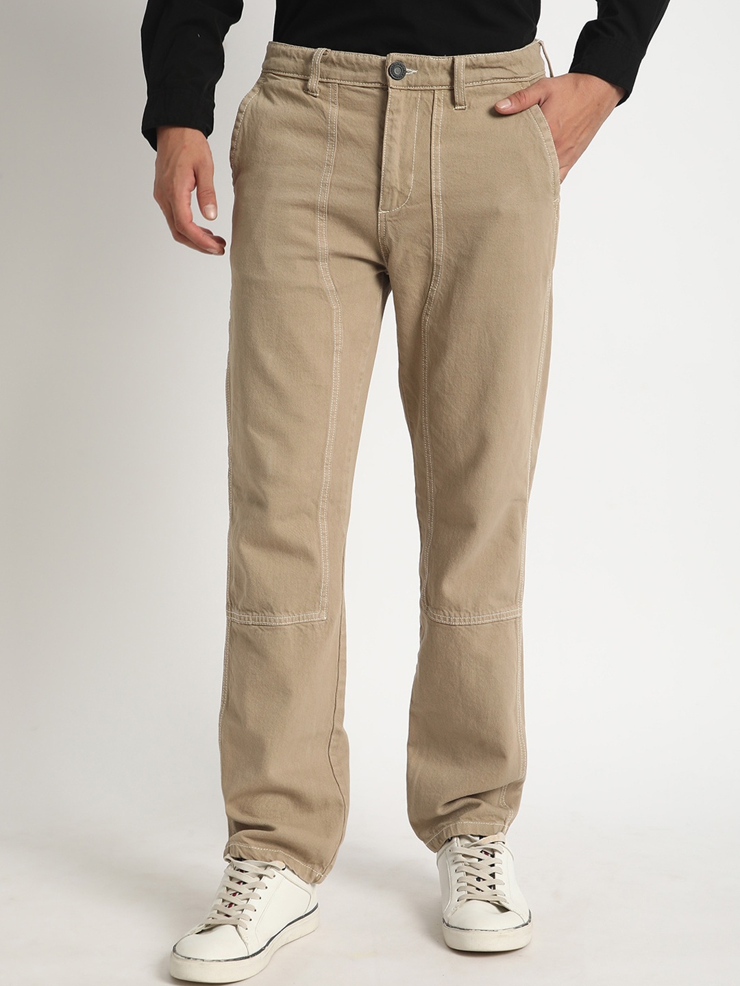 

Bene Kleed Men Mid-Rise Carpenter fit Jeans, Khaki