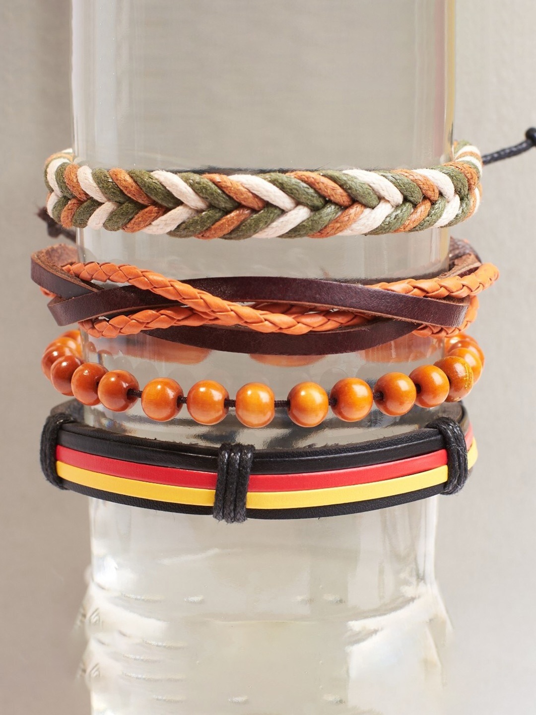 

SALTY Men Leather Wraparound Bracelet, Black