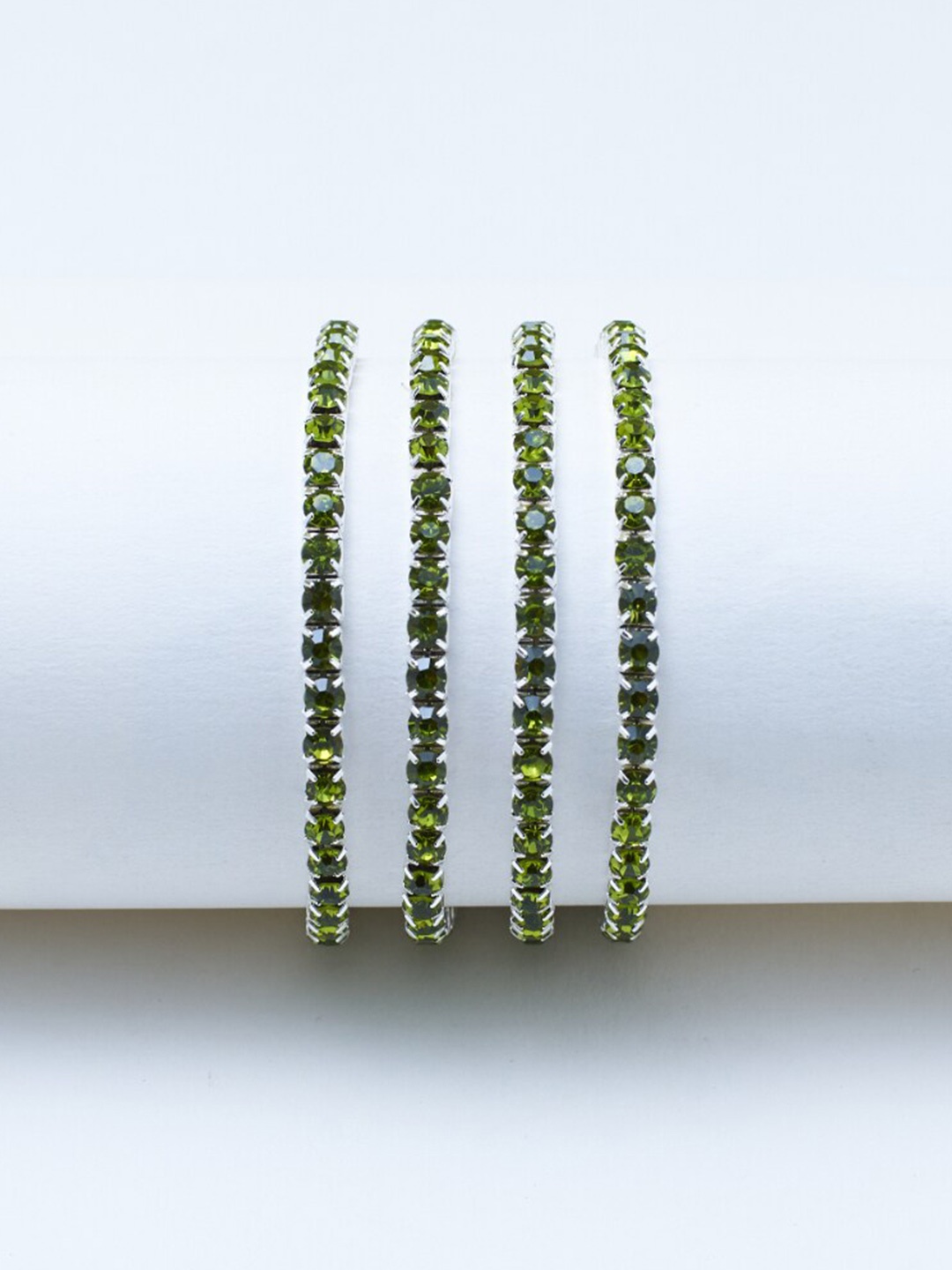 

SALTY Set Of 4 Stones Studded Bangle-Style Bracelet, Green