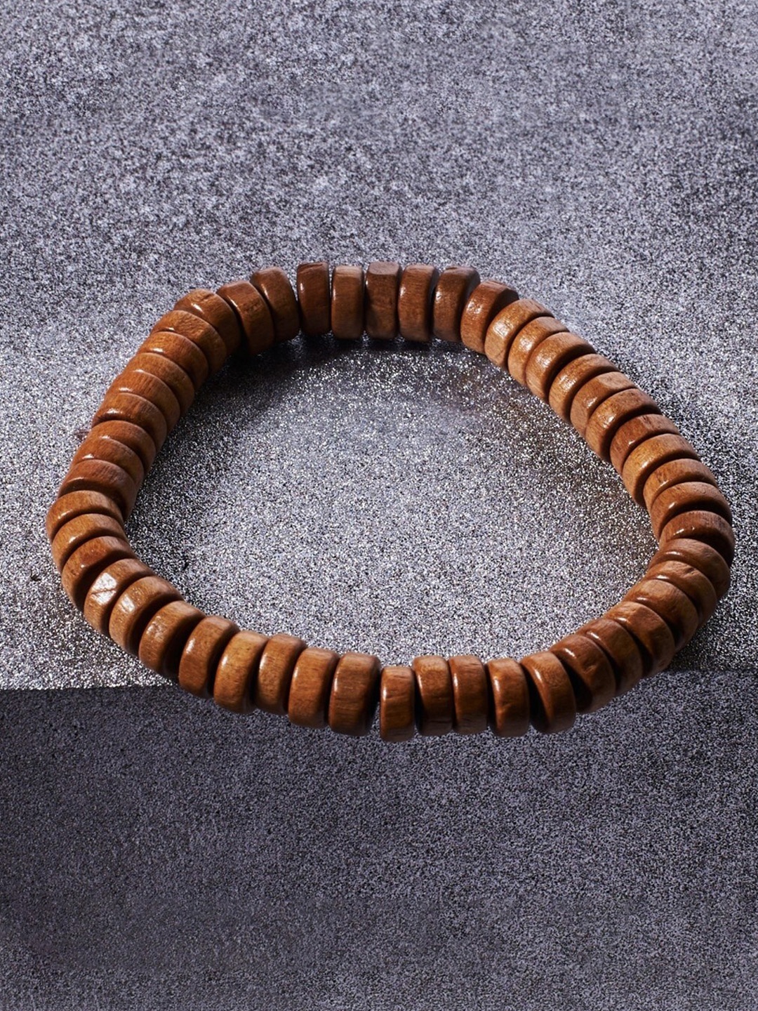 

SALTY Men Wooden Elasticated Bracelet, Brown