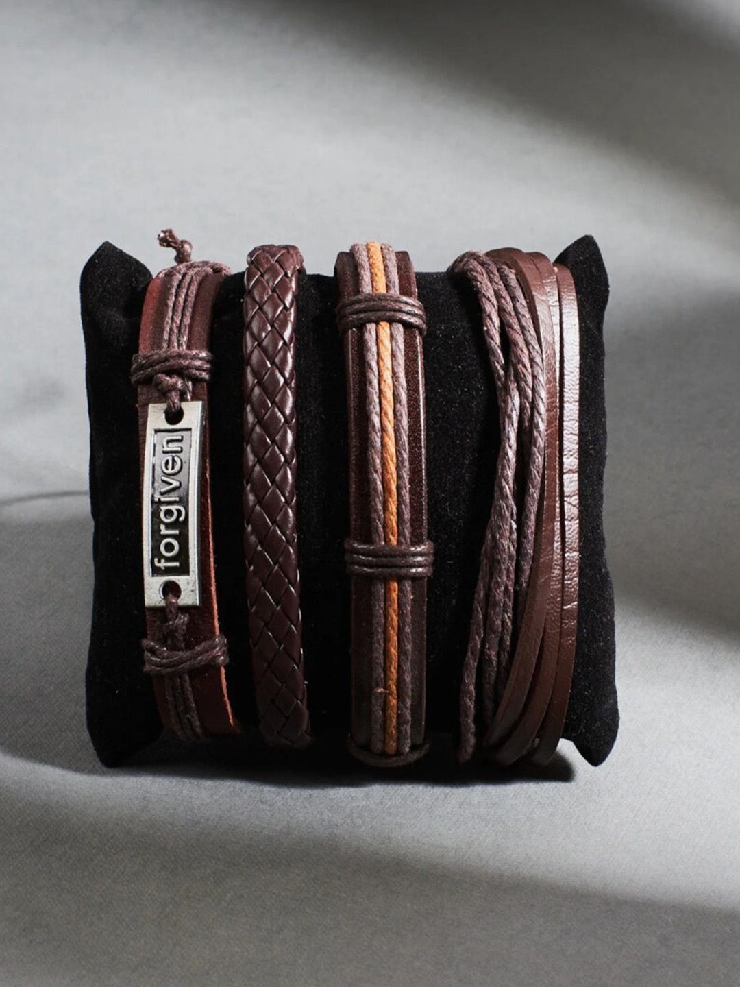 

SALTY Men Leather Multistrand Bracelet, Black