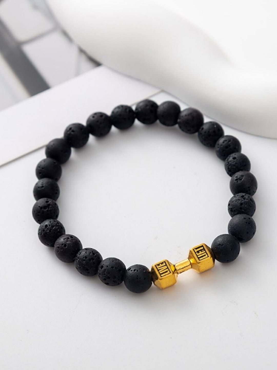 

SALTY Men Wood Wraparound Bracelet, Black