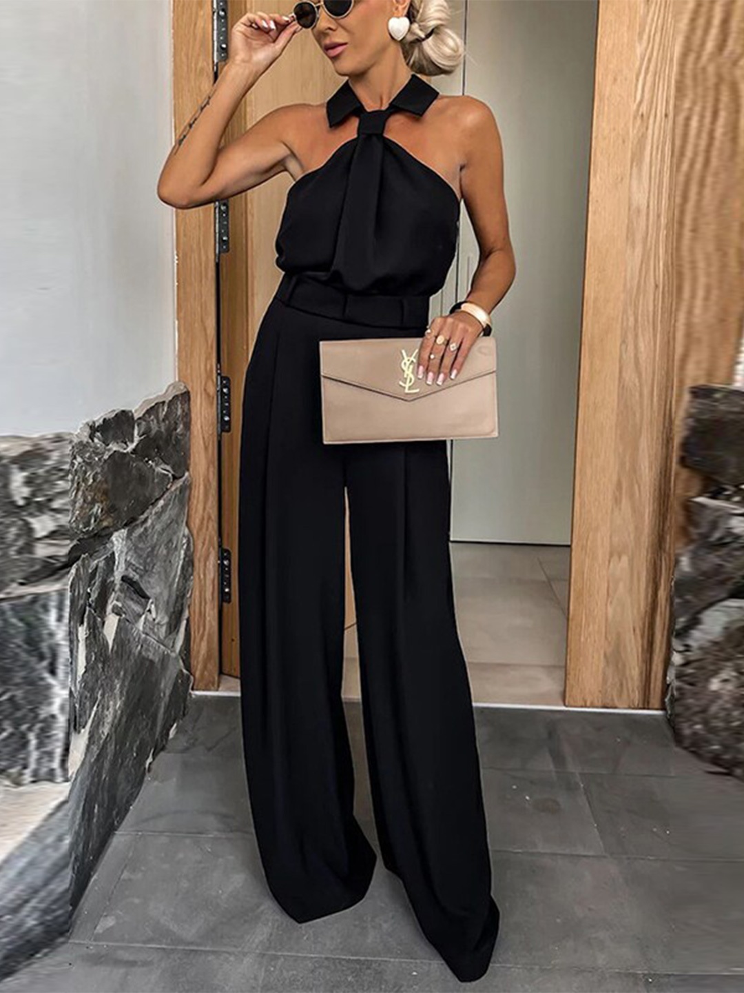 

StyleCast x Revolte Halter Neck Basic Jumpsuit, Black