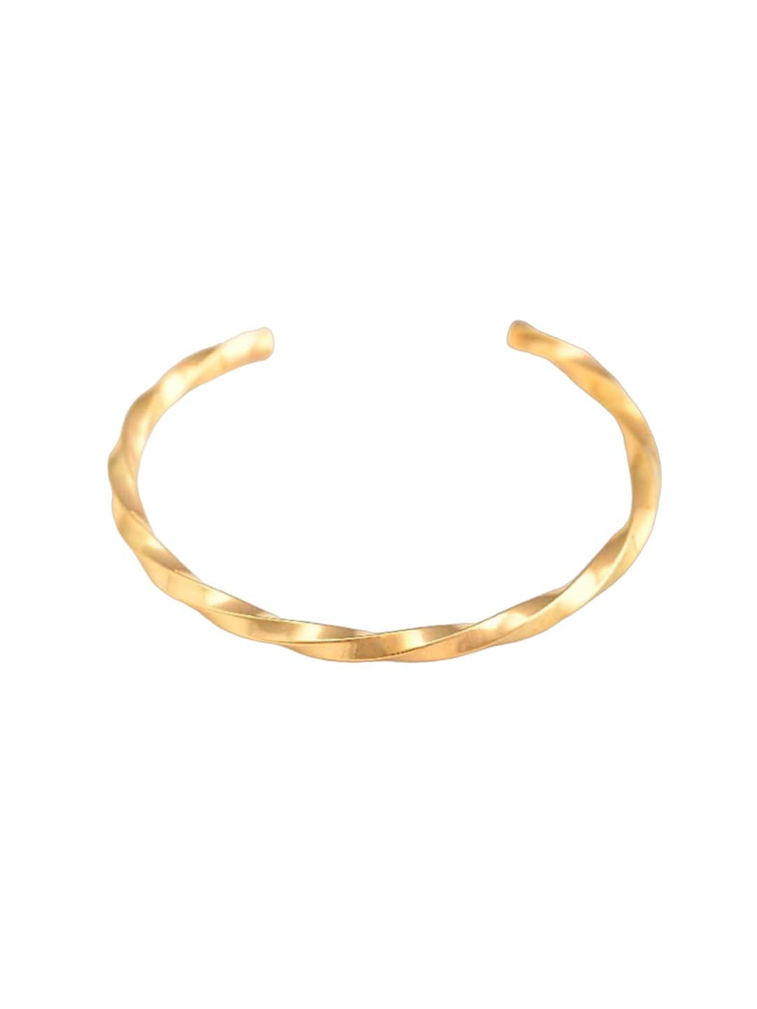 

PALMONAS Stainless Steel Gold Plated Bangle Style Bracelet