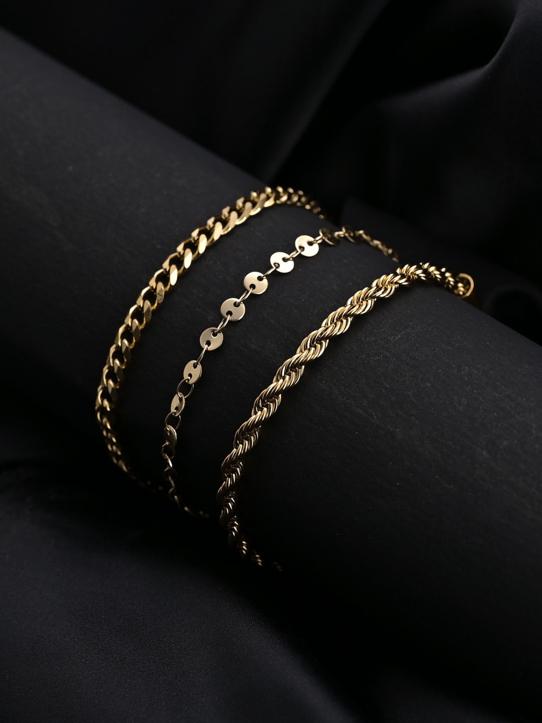 

PALMONAS Stainless Steel Gold Plated Armlet Bracelet