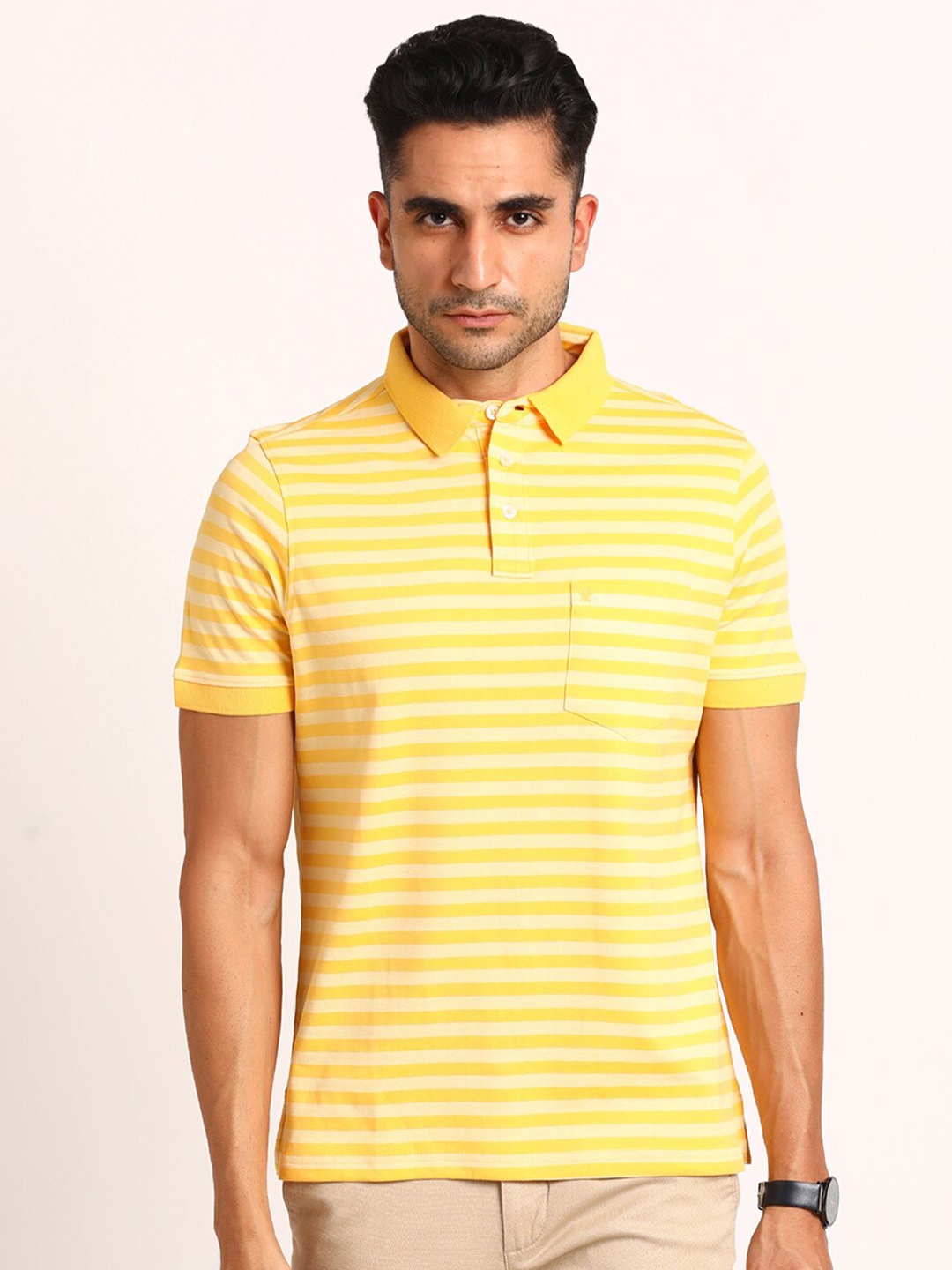 

Turtle Striped Slim Fit T-shirt, Lime green