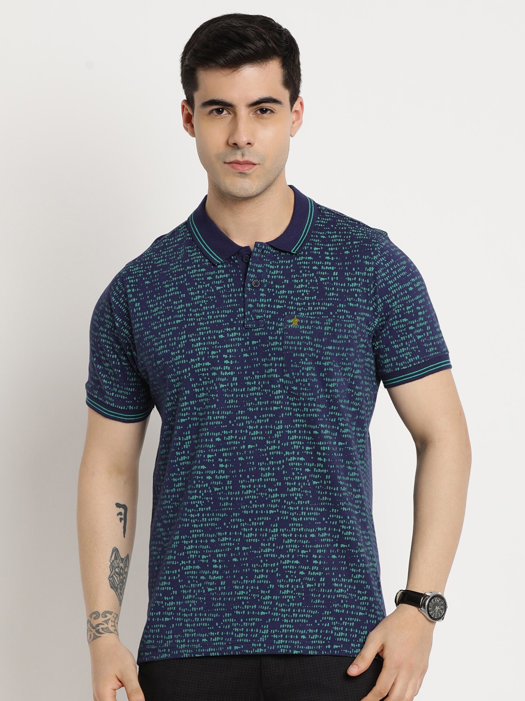 

Turtle Polo Collar Slim Fit T-shirt, Navy blue