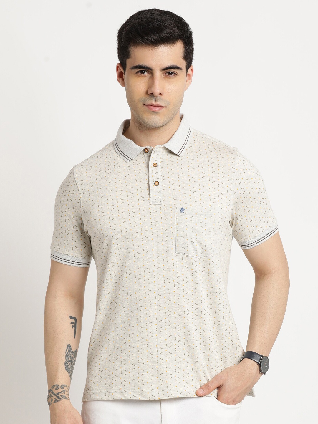 

Turtle Polo Collar Slim Fit T-shirt, Grey