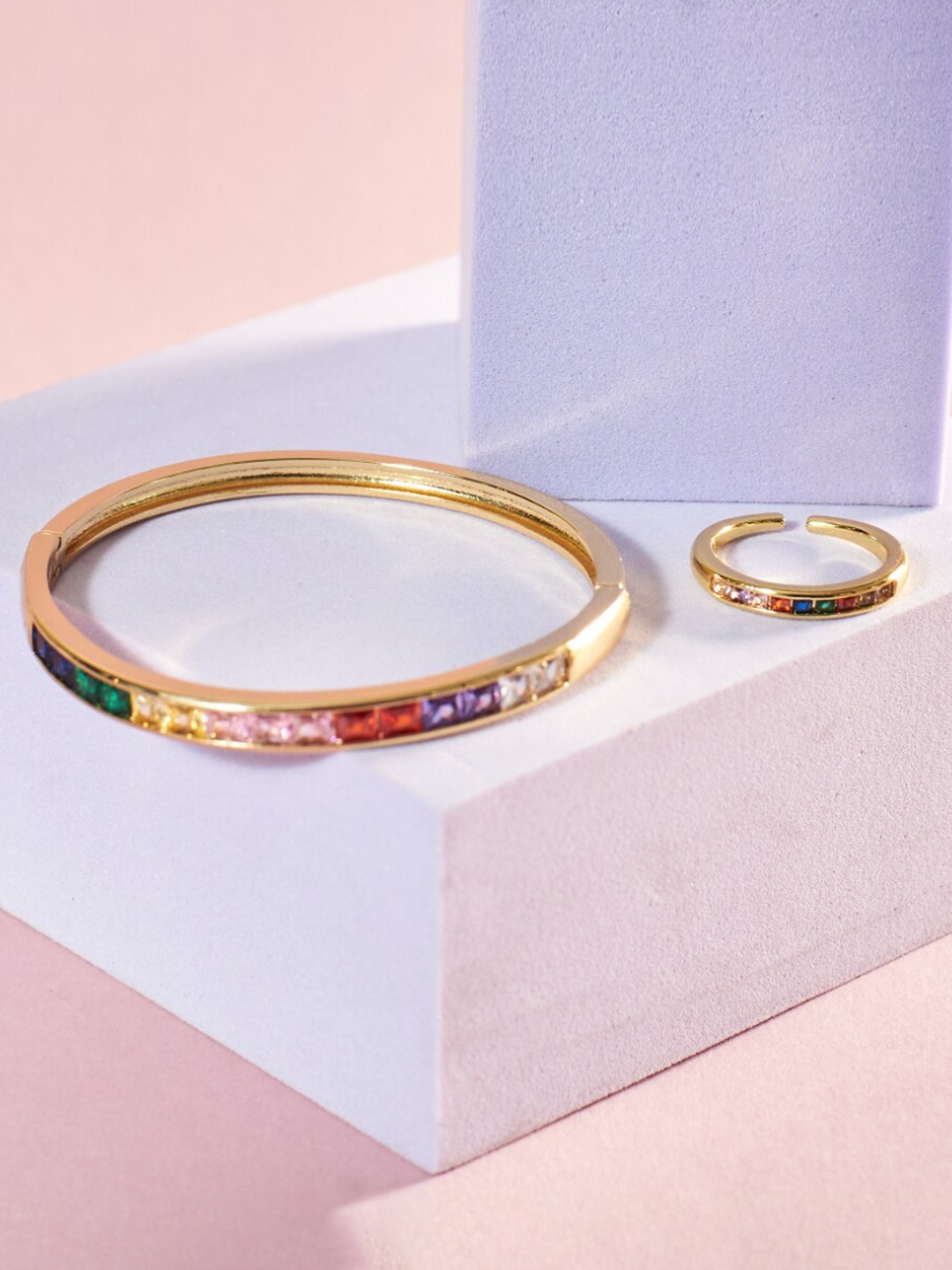 

SALTY Crystal Studded Jewellery Set, Gold