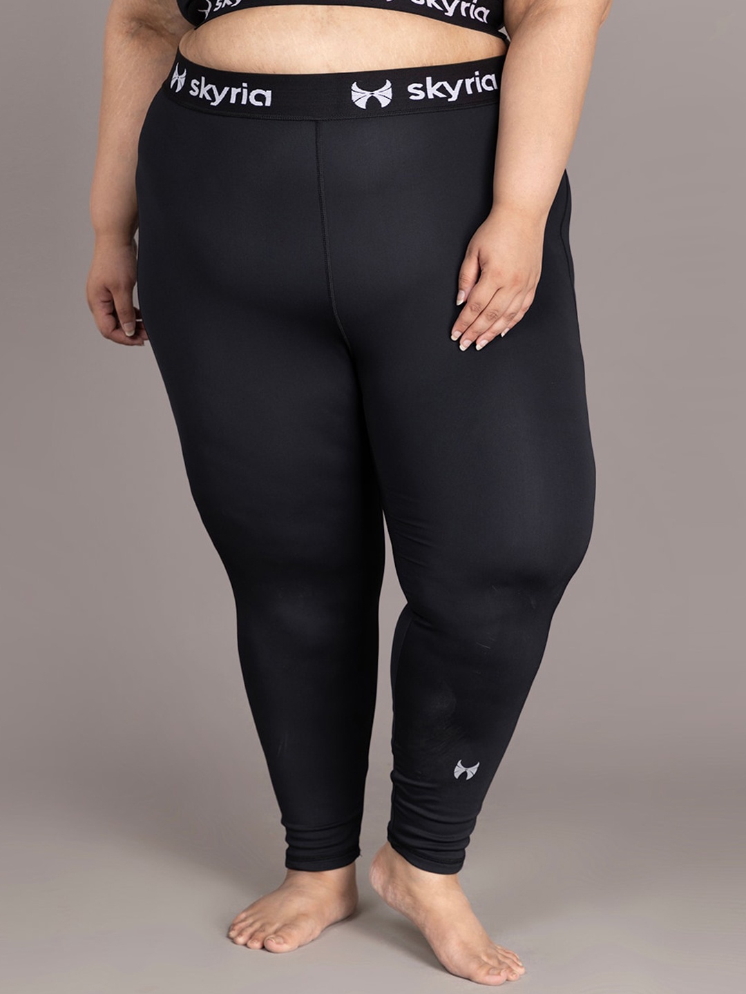 

skyria Women Plus Size High-Waist Tights, Black