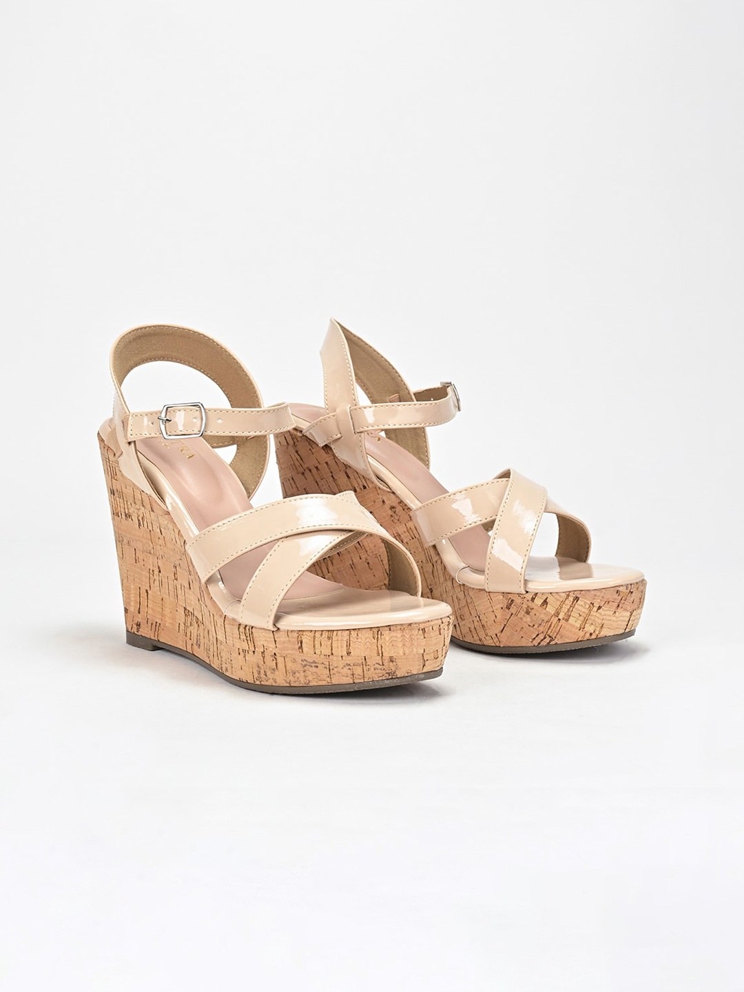 

SCENTRA Open Toe Wedge Heels, Beige