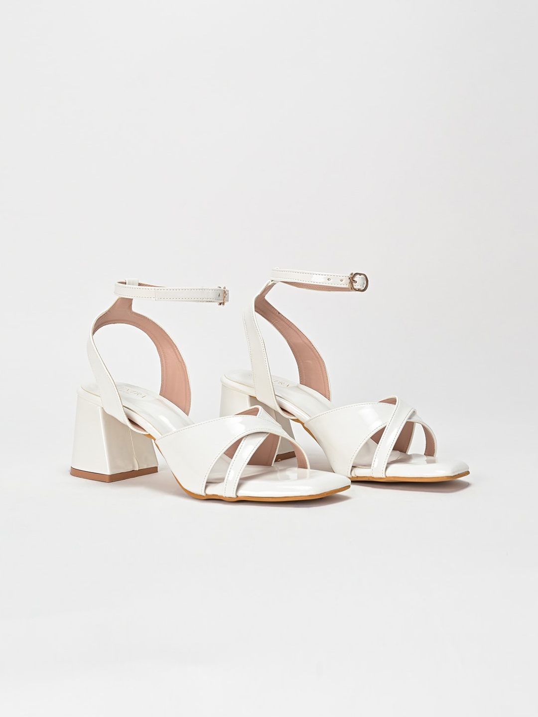 

SCENTRA Strappy Block Heels, White