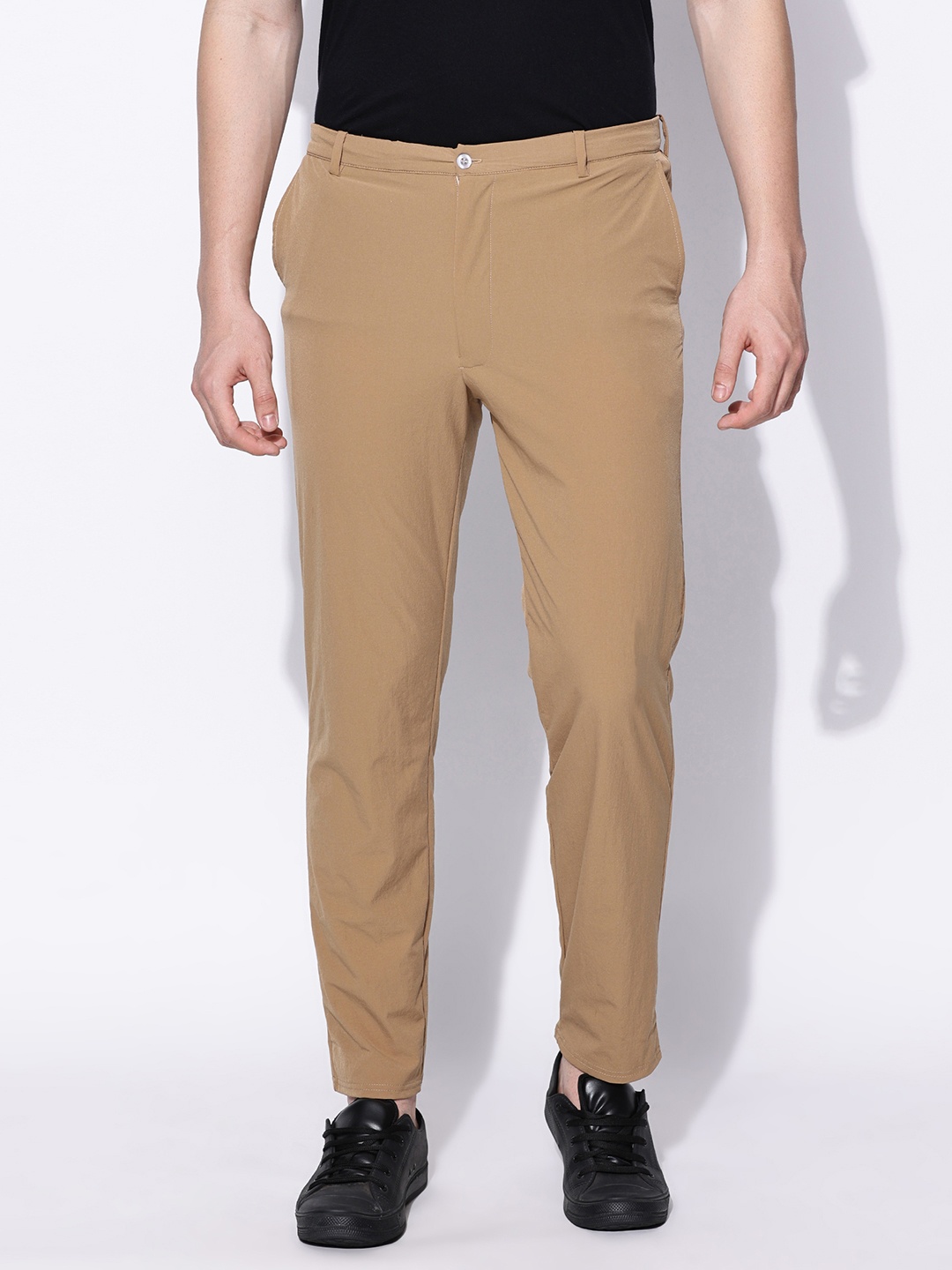 

BLUE TYGA Men Wrinkle Resistant Joggers, Khaki