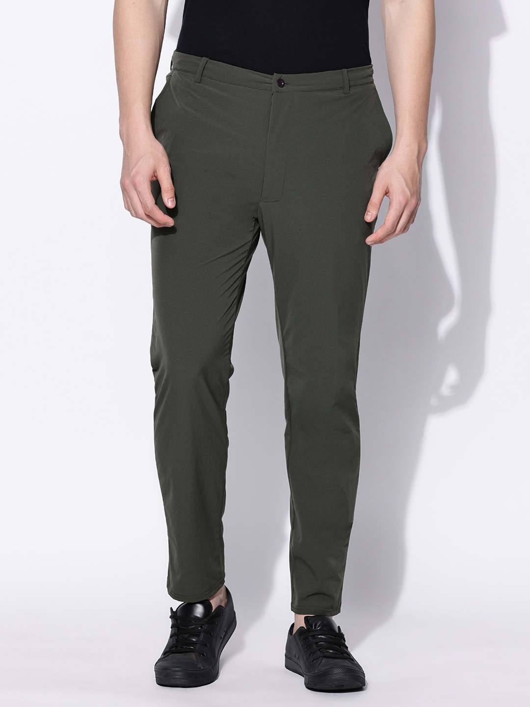 

BLUE TYGA Men Wrinkle Resistant Joggers, Olive