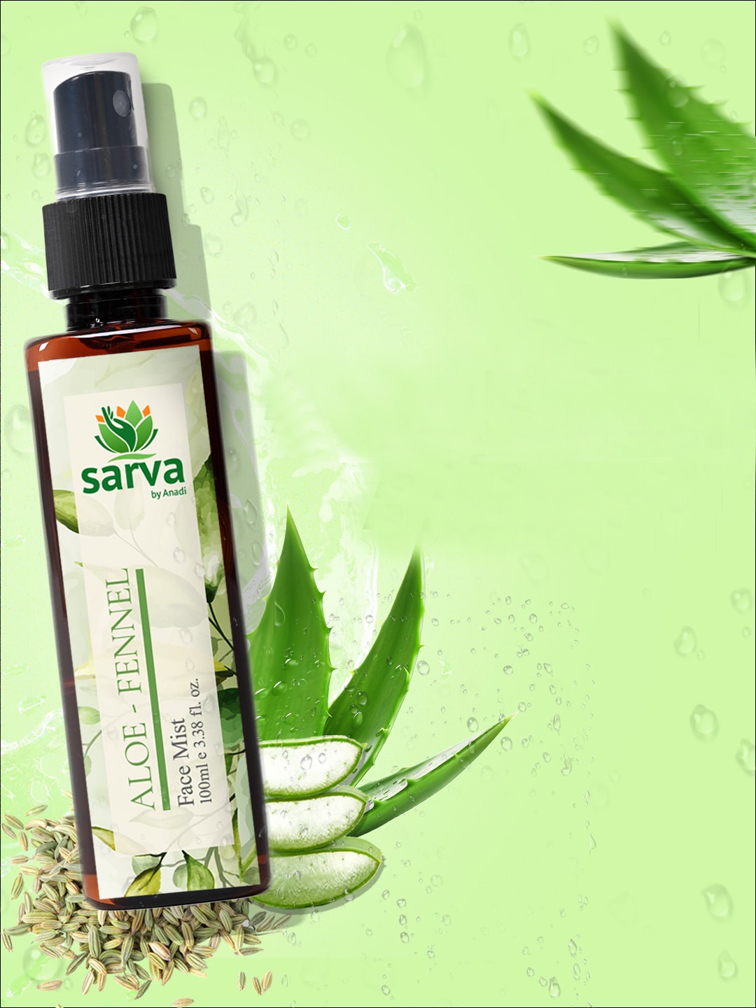 

SARVA by Anadi Aloe Fennel Face Mist For Refreshing & Hydrating - 100ml, Transparent