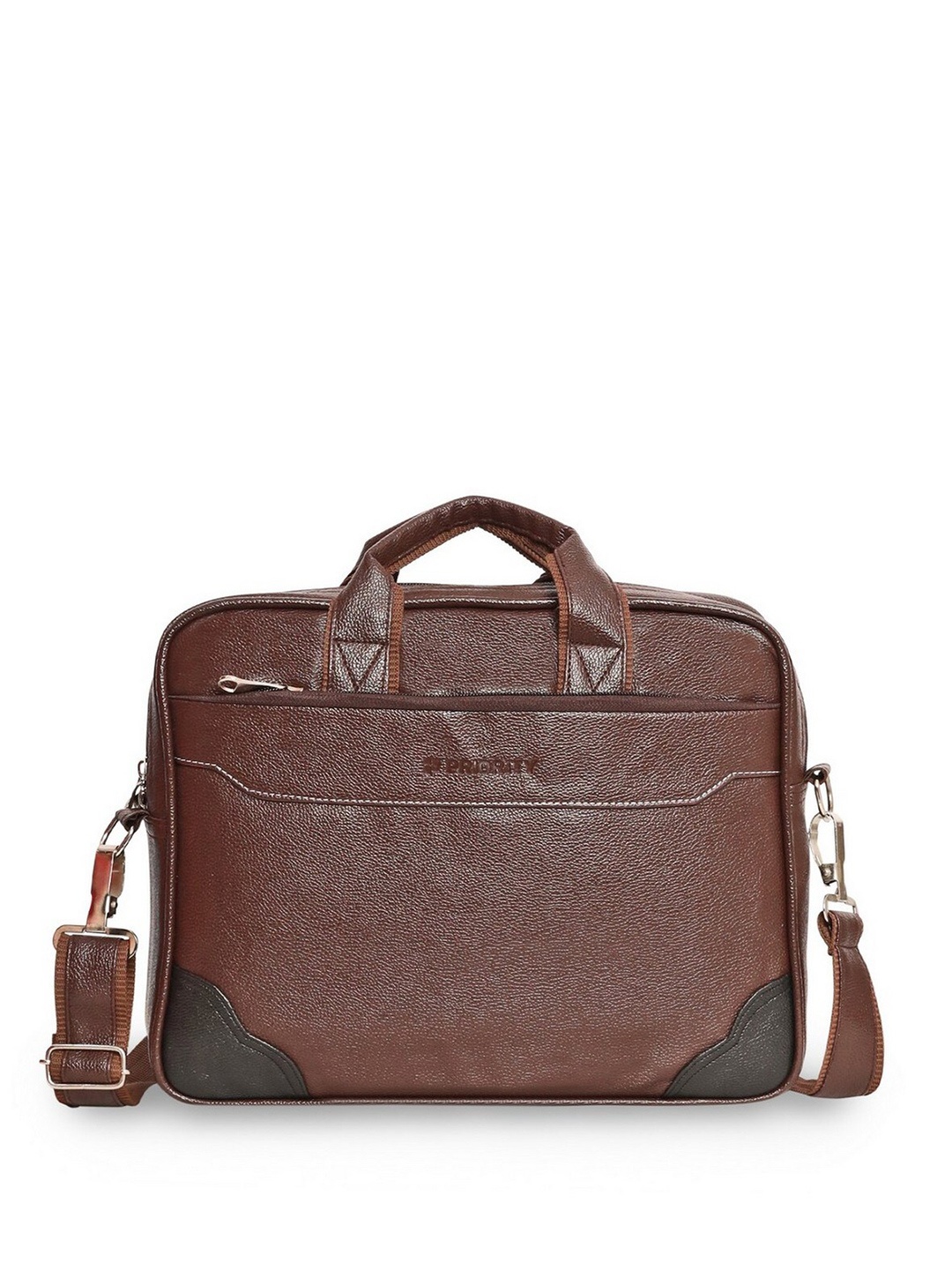 

Priority Unisex Textured Laptop Bag Up to 14 inch, Brown