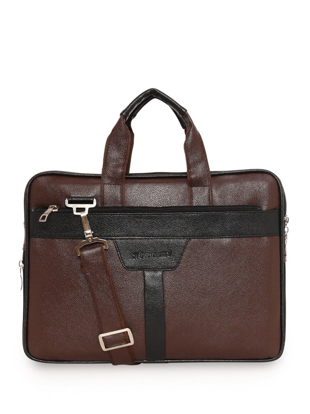 

Priority Unisex Textured Laptop Bag Up to 16 inch, Brown