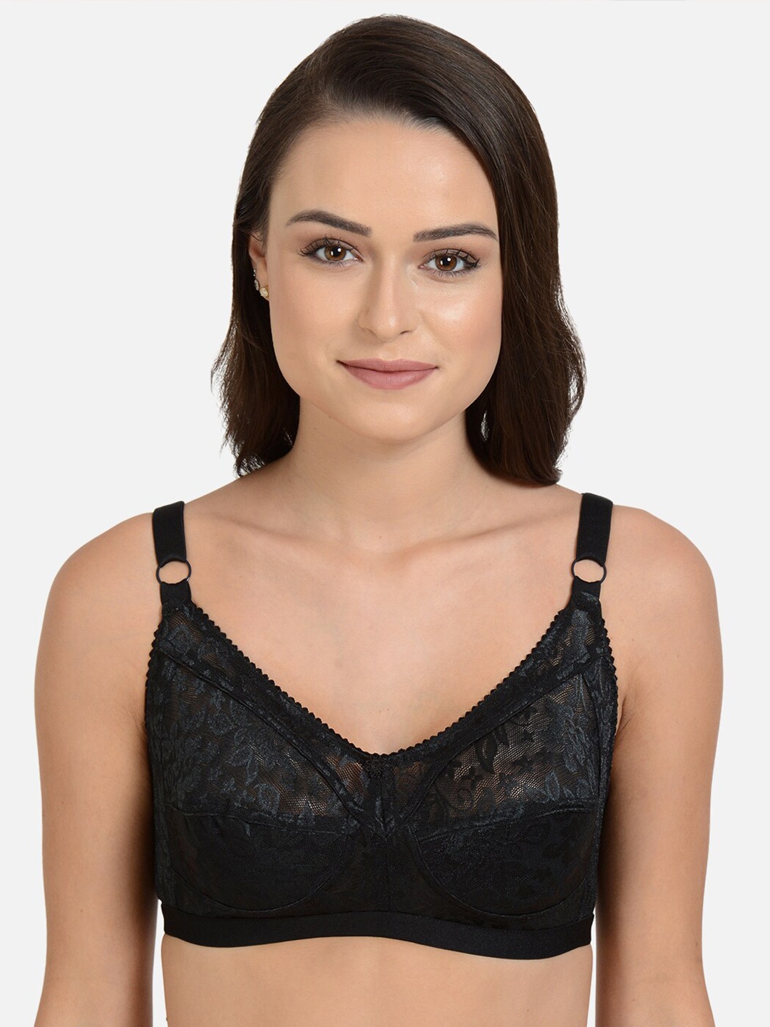 

mod & shy Non Padded All Day Comfort Minimizer Bra - Full Coverage, Black