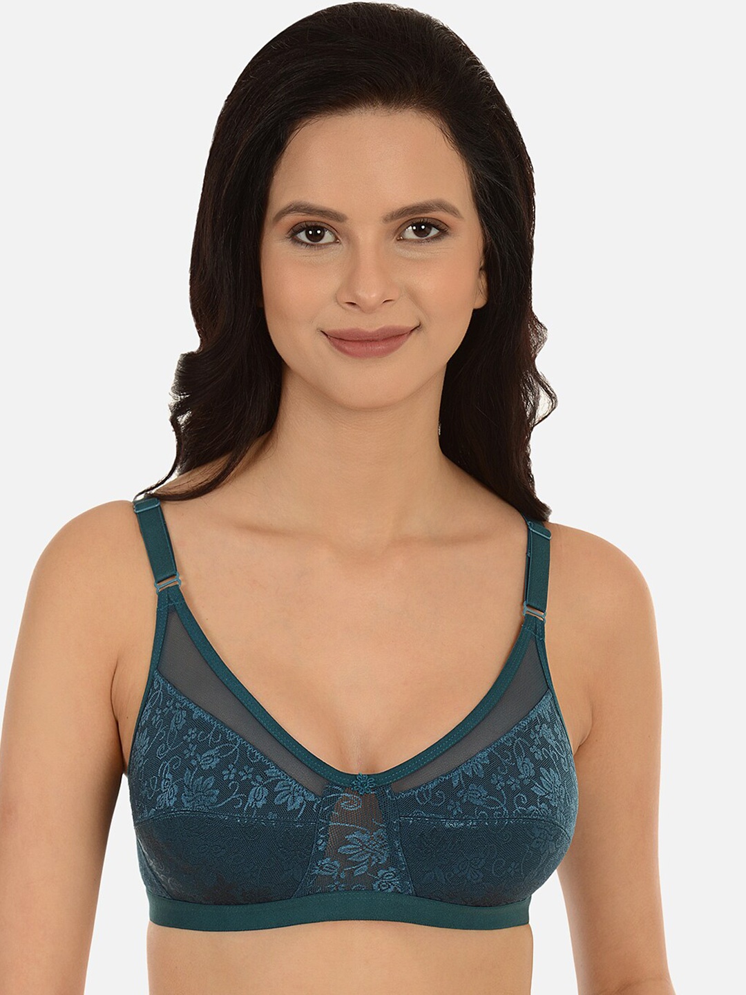 

mod & shy Non Padded All Day Comfort Everyday Bra - Full Coverage, Teal