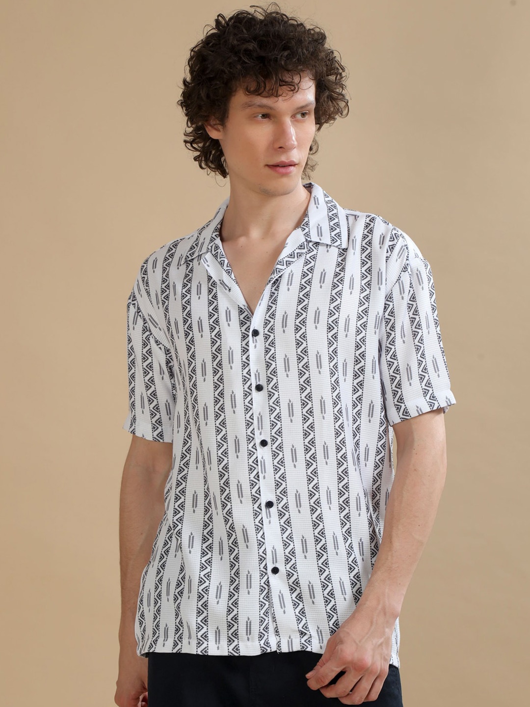 

Bushirt Relaxed Printed Shirt, White