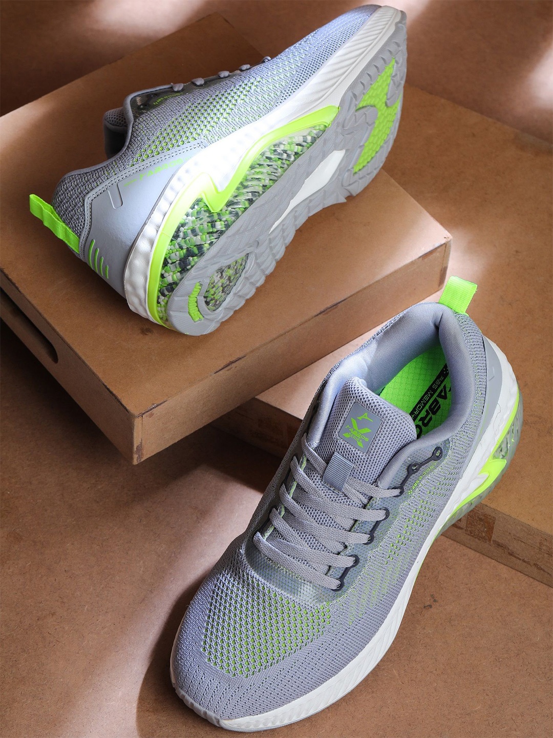 

ABROS Men Mesh Running Shoes, Grey