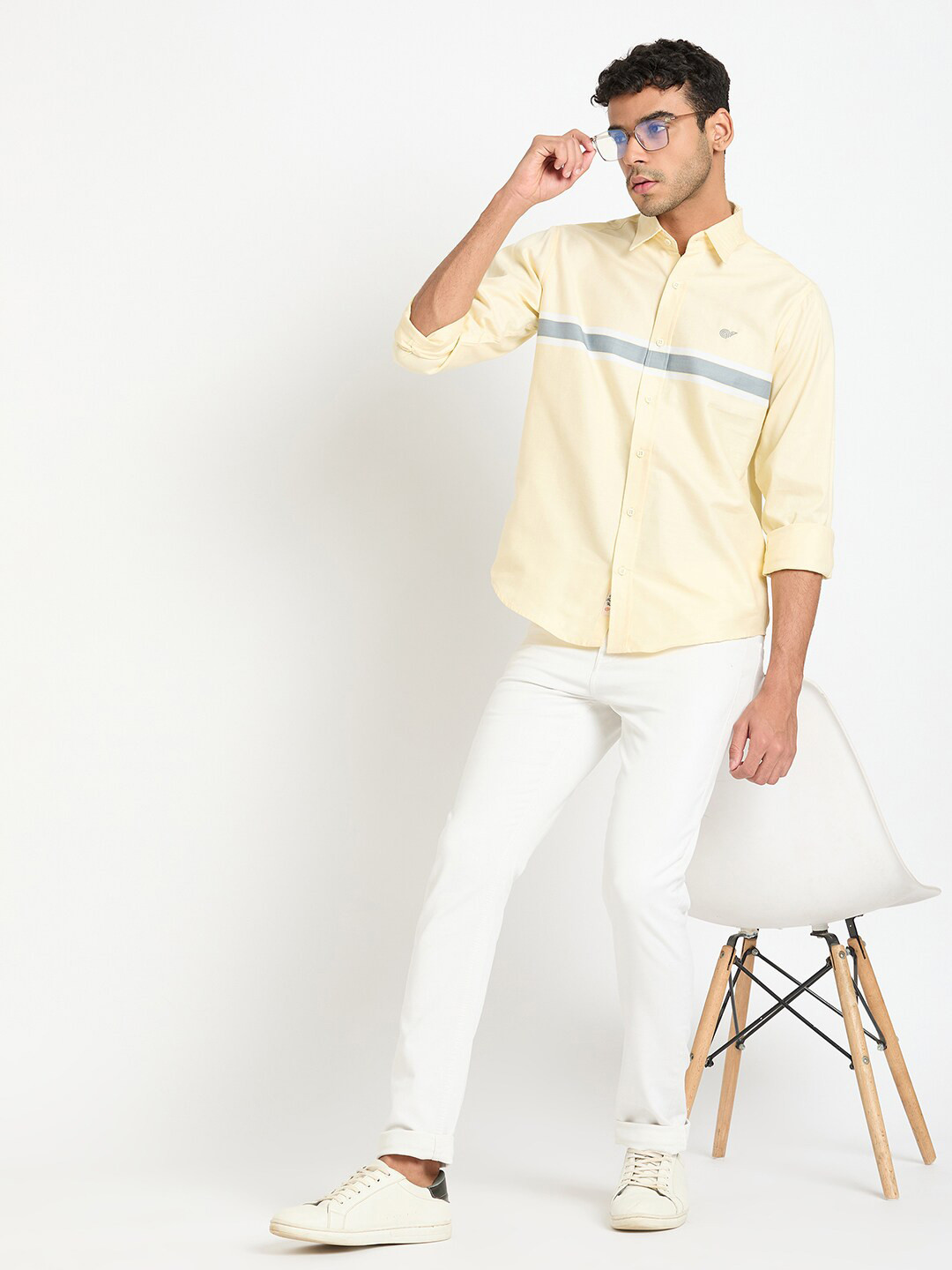 

Club York Spread Collar Short Sleeves Cotton Casual Shirt, Yellow