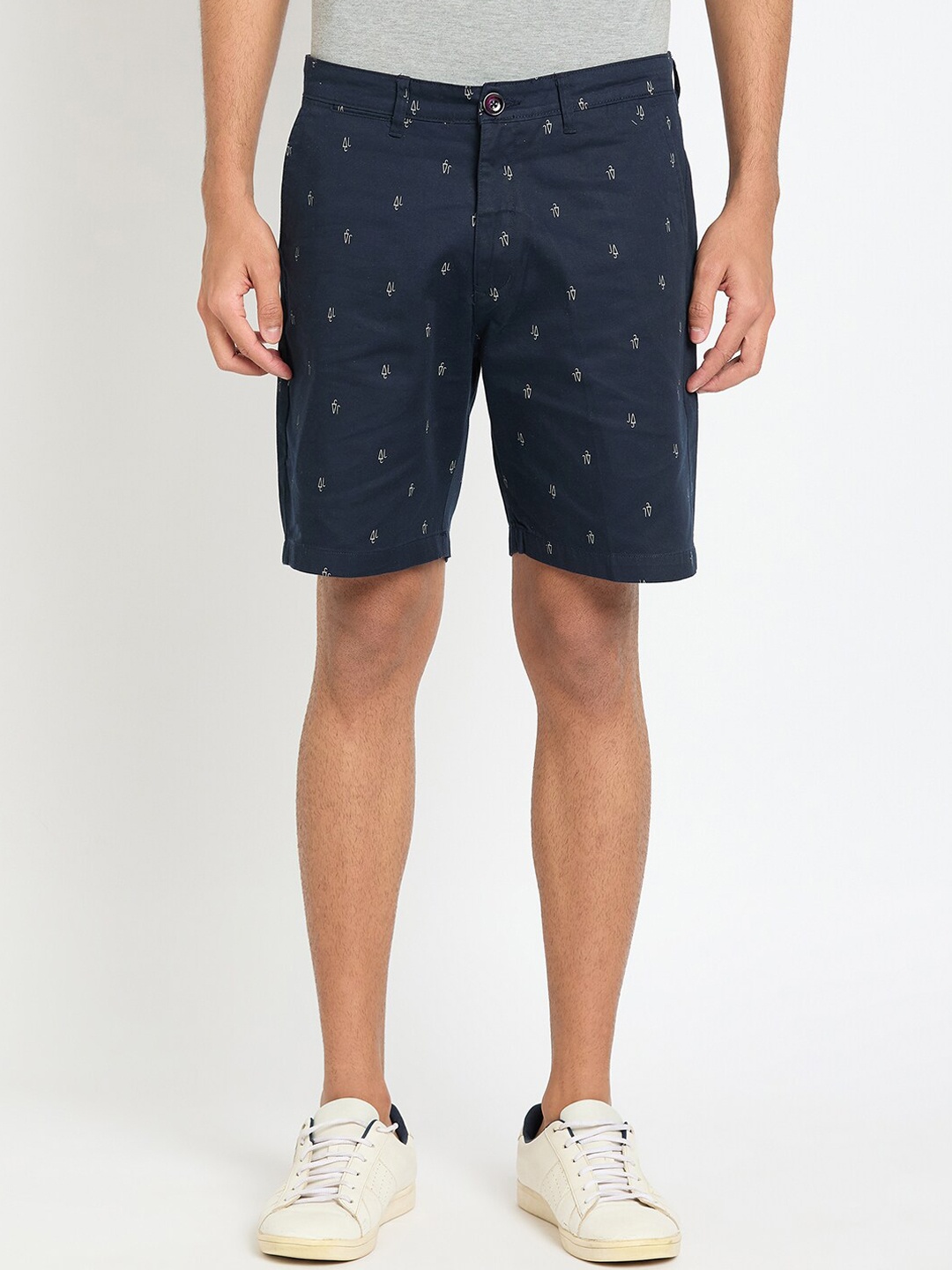 

Club York Men Micro Ditsy Printed Mid-Rise Shorts, Blue